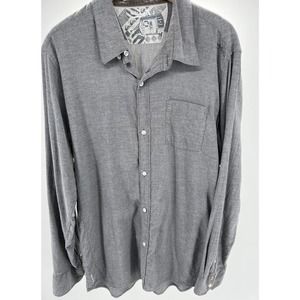 QUICKSILVER Mens Button Up Shirt Gray Long Sleeve Size XL